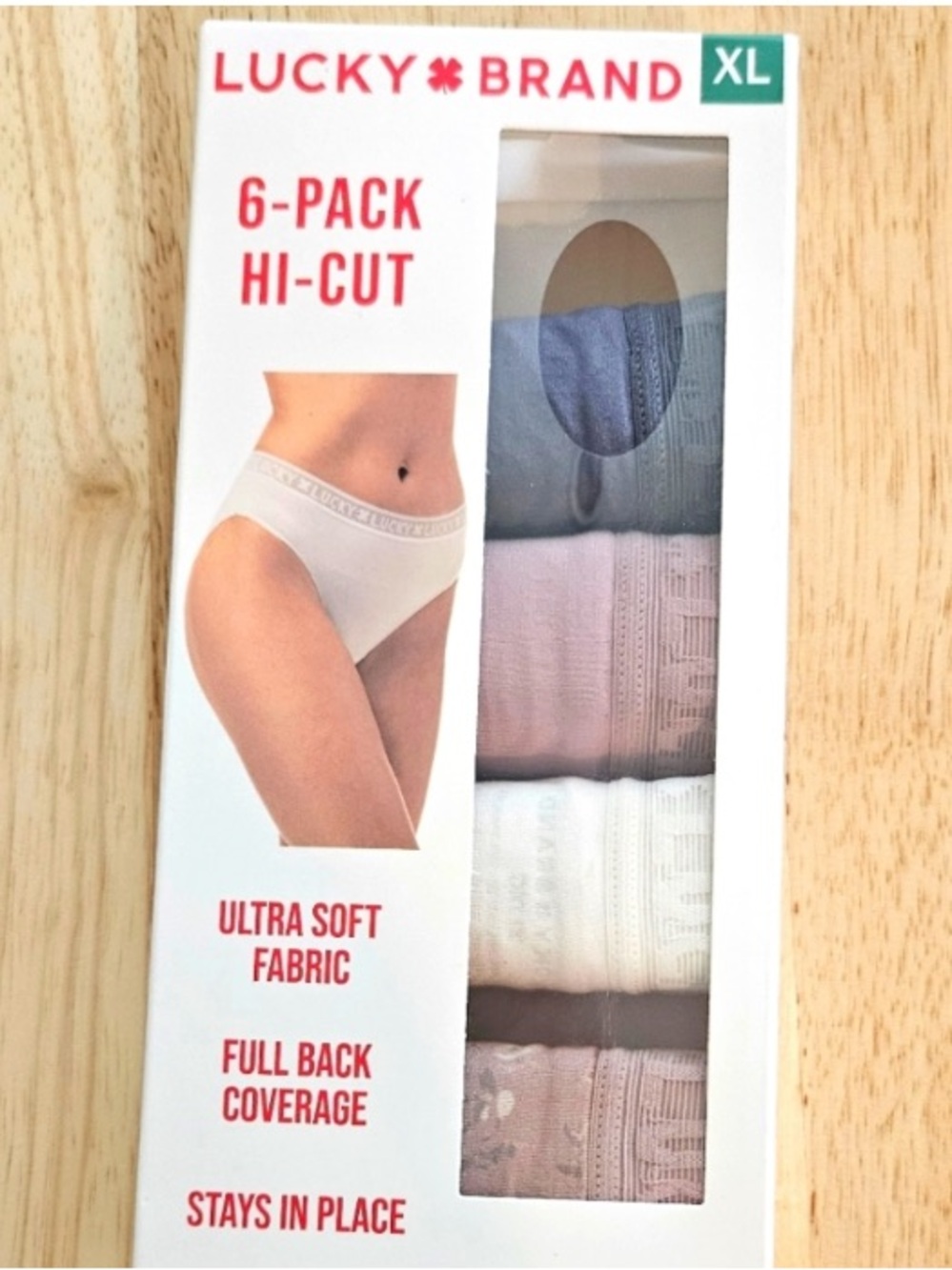 Lucky Brand Women’s 6-Pack Hi-Cut Briefs NWT